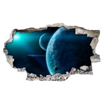 Vinilos pared rota planetas en el espacio 3d